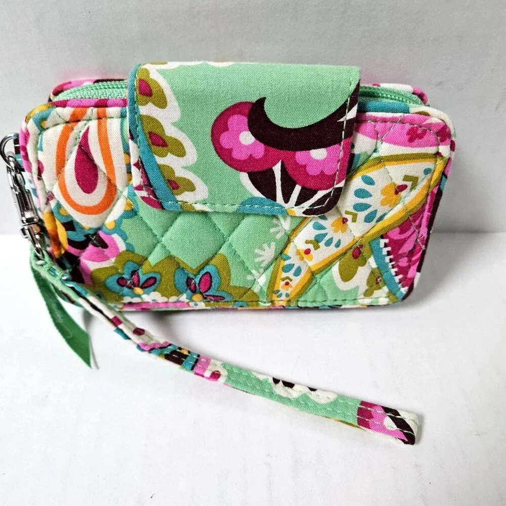 Vera Bradley Wallet Wristlet Tutti Frutti Colorful Paisley Zip Around Travel